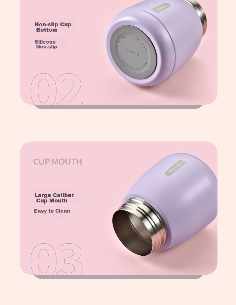 Vanow Insulated Mug for Women, Stylish Large Capacity Water Bottle for Children And Students, Portable Straw Cup, 316 Stainless Steel Wide-Body Thermos Flask 3