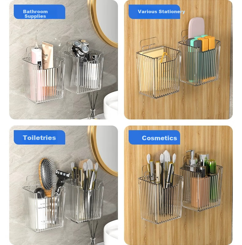 MUYA Bathroom Storage Rack, No Drilling Required, Wall-Mounted Toothbrush Holder, Toothpaste And Comb Organizer, Storage Box for Bathroom And Kitchen, Storage Solutio 14