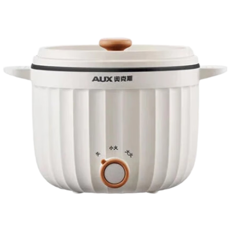 AUX Electric Cooking Pot, Dorm Mini Electric Pot, Steamer, Noodle Cooker, Student Dormitory All-In Instant Noodle Hot Pot, 1.2L Multifunctional Pot HX-12B135A