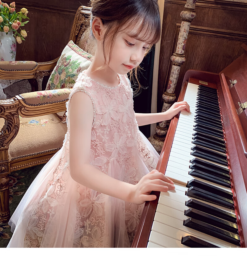 MIMIHELLO Girls Summer Dress 2025 New Fashionable Children's Mesh Princess Vest Dress for Little Girls 22