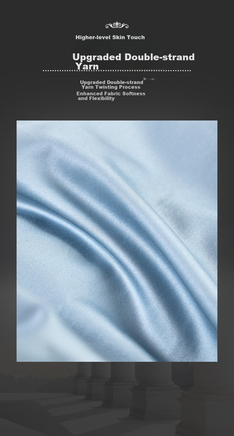 FUANNA Home Textiles, 120s Pure Cotton Four-Piece Set, Double-Thread Long-Staple Cotton Sateen, King-Size Bed Sheet And Duvet Cover, 230*229cm 5
