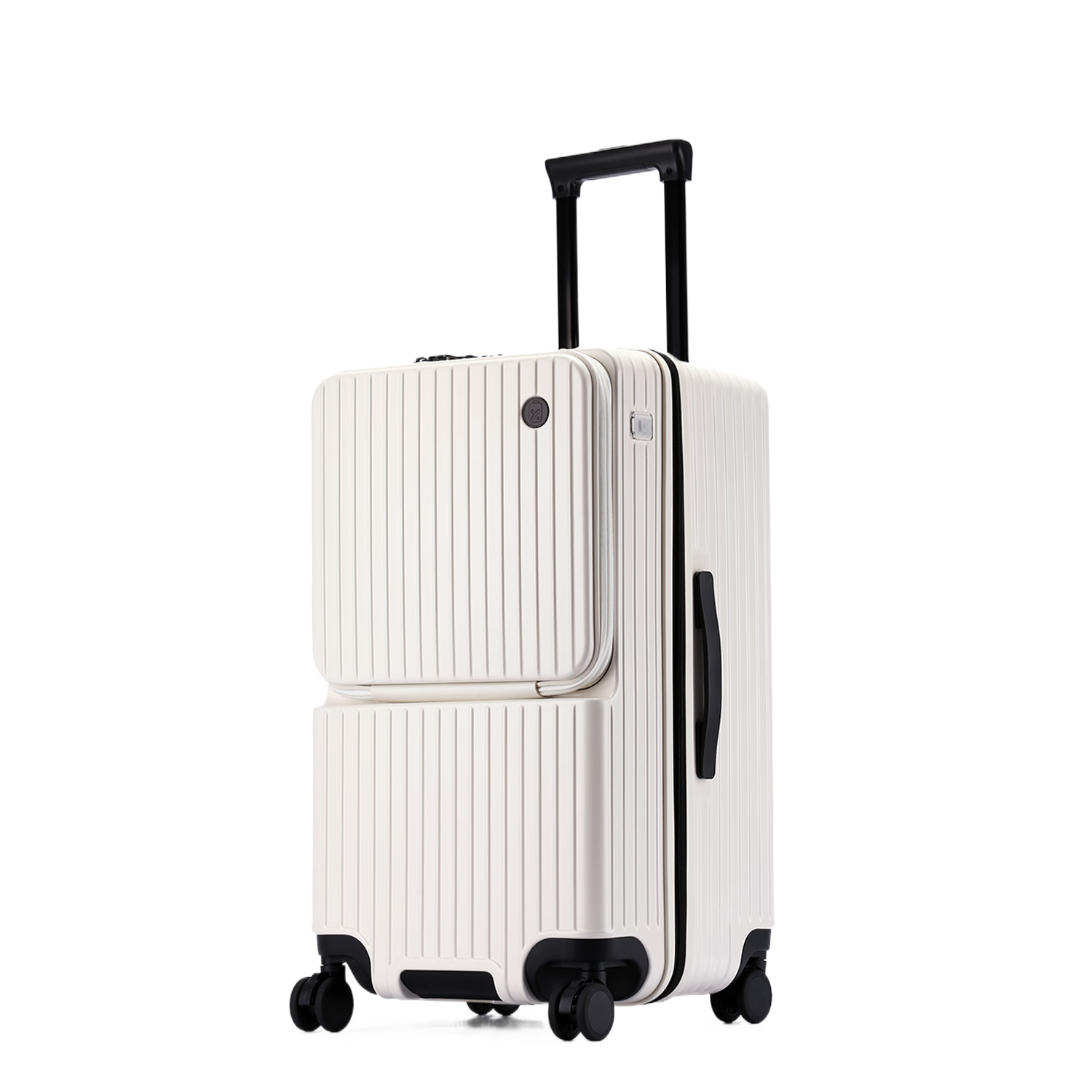 DELETE 2026 New Multifunctional Large-Capacity Trolley Suitcase with Password Lock, Angel White, 24 Inches