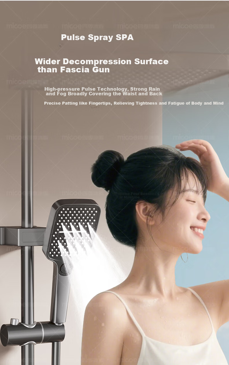 MICOE Bathroom Shower Set, S3 Series Gunmetal Gray, Multi-Functional High-Pressure Shower Head Complete Kit 7