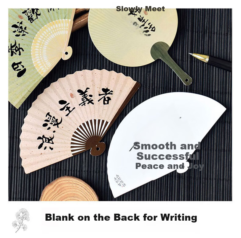 Shiluode Creative Chinese-Style Calligraphy Mini Fan Postcards, Irregular Shaped Gift Cards with Blank Backs for Writing, 36 Pieces 1