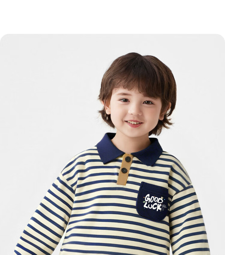 Badibadi Autumn Winter Baby Toddler Children's Sweatshirt Lapel American Style Fake Two-Piece Boys Girls Jacket Royal Blue Good Luck Letters Size 90 4