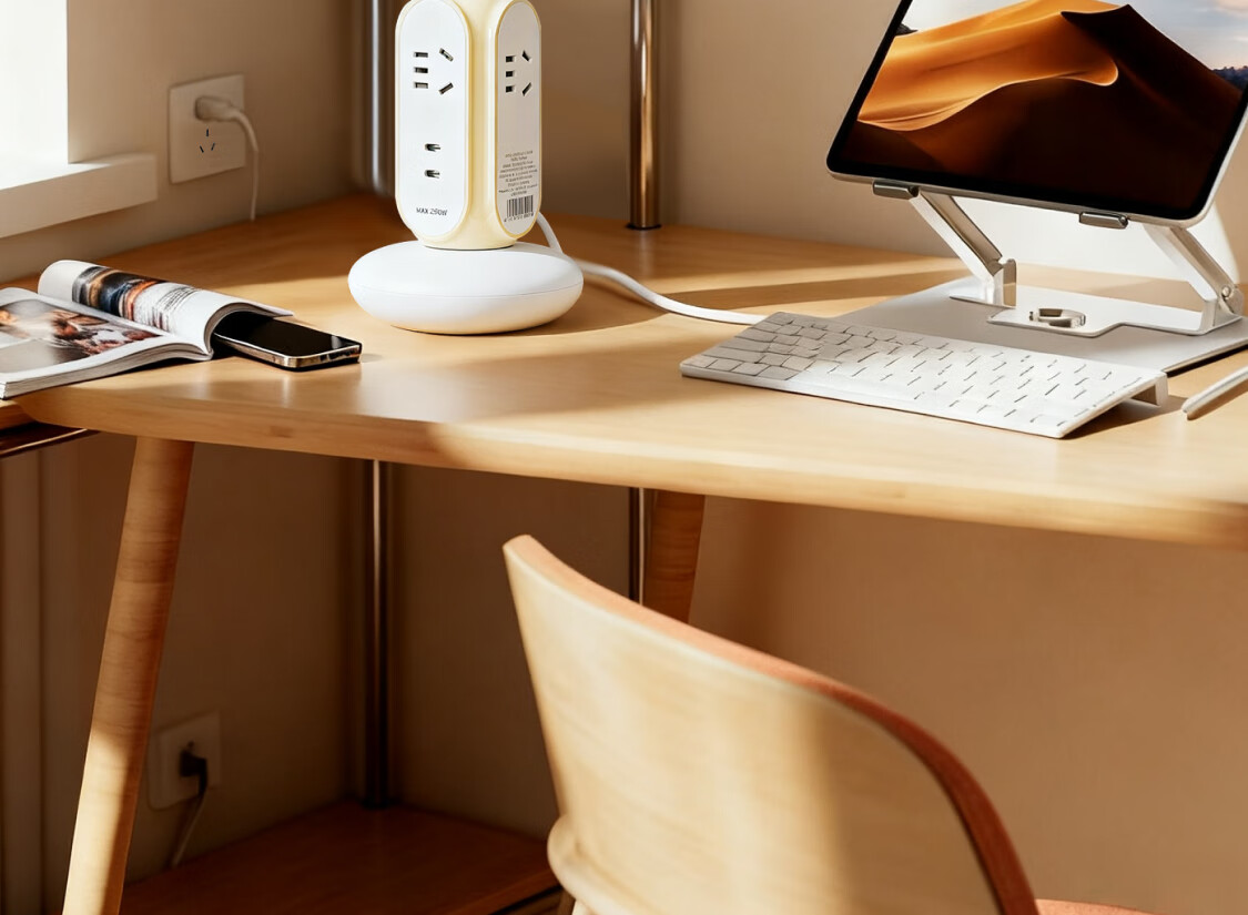 MIAOLAB Vertical Power Strip Socket 30W Fast Charging Type-C Desktop Office Extension Cord GaN Charger USB-C Compatible for Apple Huawei Xiaomi 10