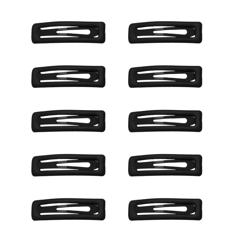 Jiaoxuefei Black Large Matte Hair Clips 10pcs Straight BB Clips Hairpins for Back Hair and Bangs