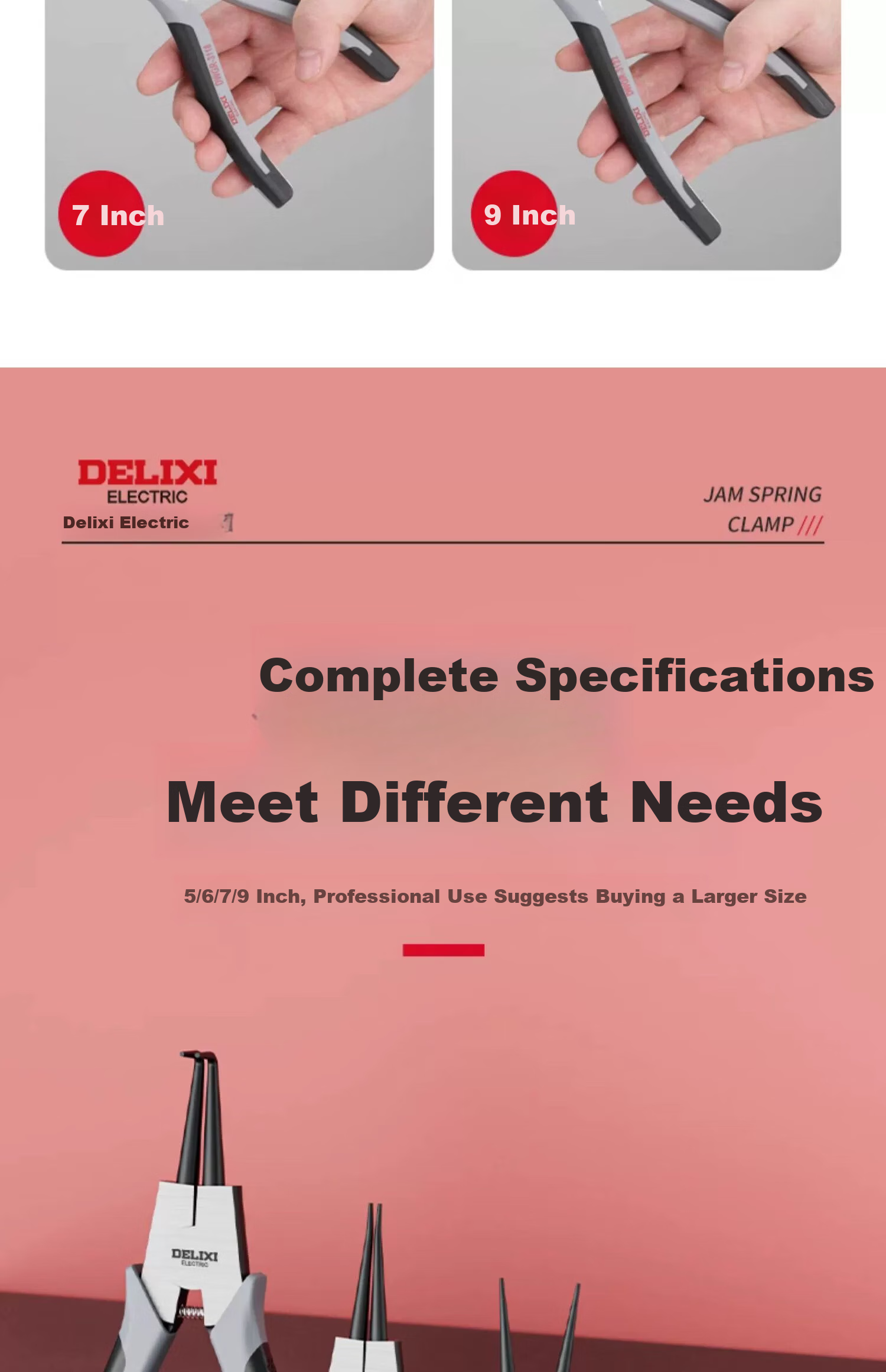 DELIXI Spring Clip Pliers, Dual-Purpose for Internal And External Use, Industrial-Grade, Spring Clip Pliers Set, Spring Pliers, Open Expansion Pliers 17