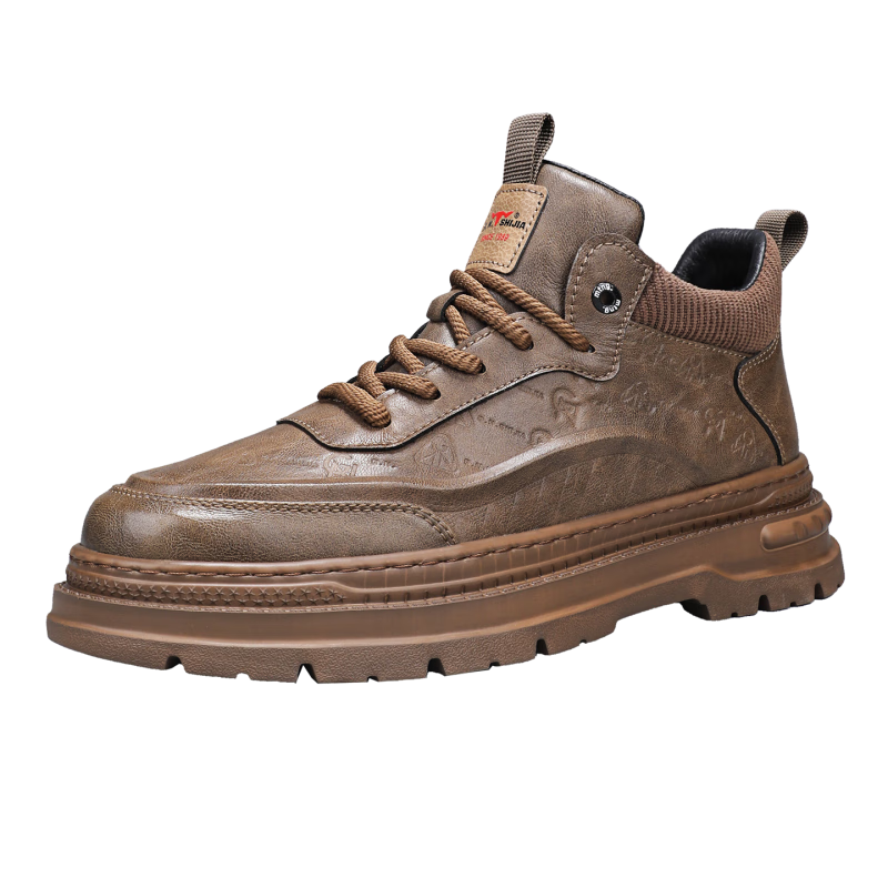 Bull Family Versatile Retro Martin Boots Men Autumn Winter New Thick Sole Height Increasing Work Shoes Comfortable Durable Outdoor Casual Shoes