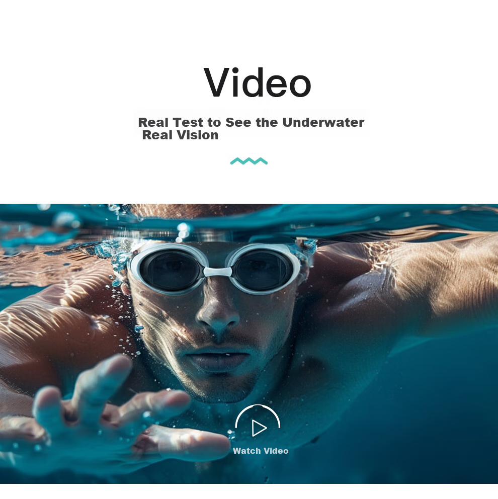 TOSWIM Swimming Goggles, Waterproof And Anti-Fog, High-Definition, Suitable for Men And Women, Large Frame, Fish Belly White, -2.00 Diopters 10