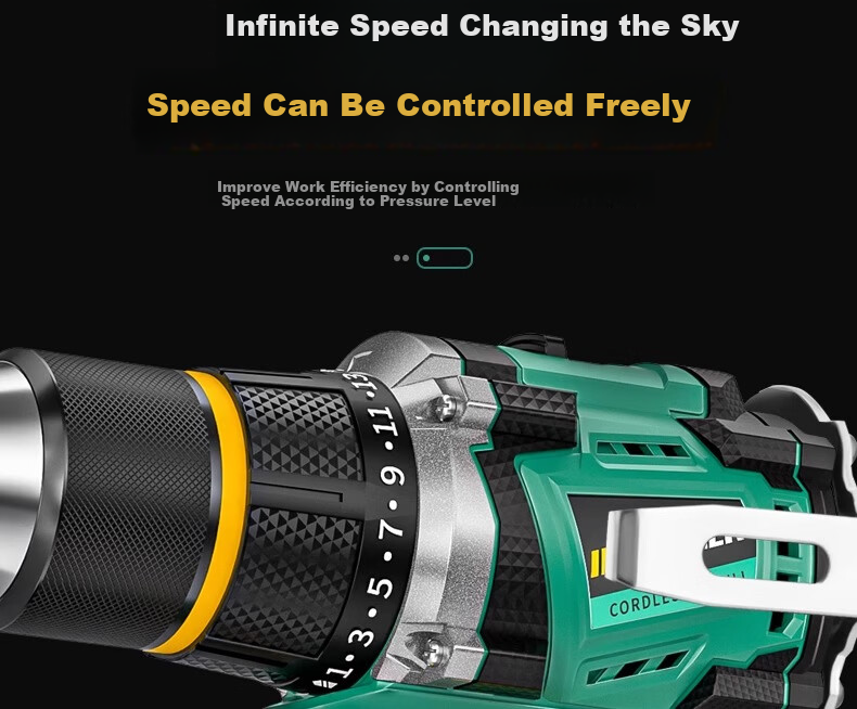 GREENER 21V Brushless Steel Cannon Lithium Drill, 55N.M Electric Drill, Rechargeable, Multi-Functional [Includes 27 Drill Bits] 29