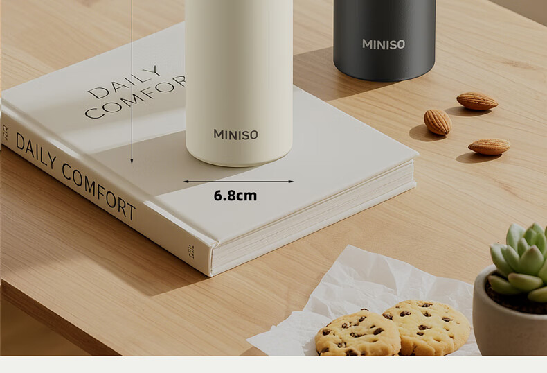 MINISO Large Capacity Temperature Display Insulated Mug 316L Stainless Steel Portable Tea Cup for Men and Women Matte Black 11