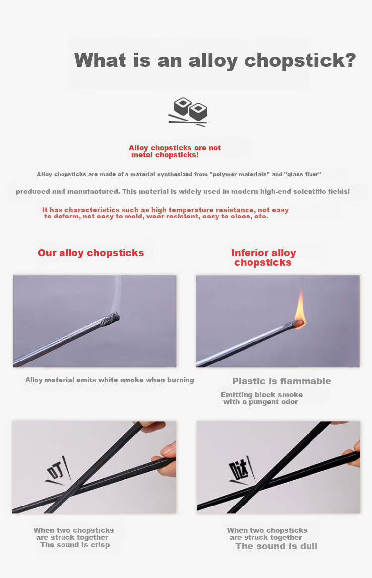LOCK&LOCK Alloy Chopsticks, Heat-Resistant, Easy to Clean, Mold-Resistant, Household Cutlery Set for Quick Meals, 10 Pairs 2