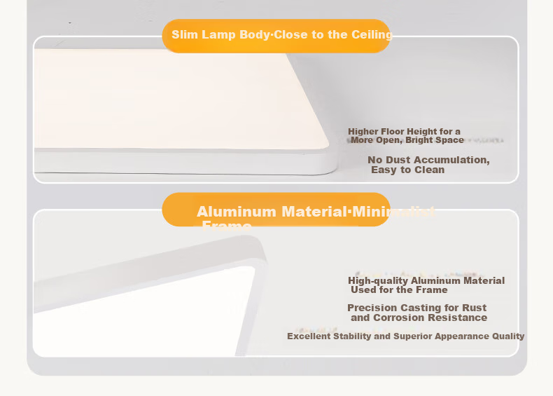 NVC Living Room Ceiling Light LED Smart Full Spectrum Eye Protection Anti-Glare Ultra-Thin Future Light MuYu PRO with Installation Package 6