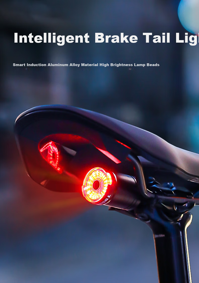 Tasiduizhang Bicycle Taillight, Mountain Bike Sensor Safety Warning Light, High Brightness Flashing Cycling Equipment, Handlebar Model 1
