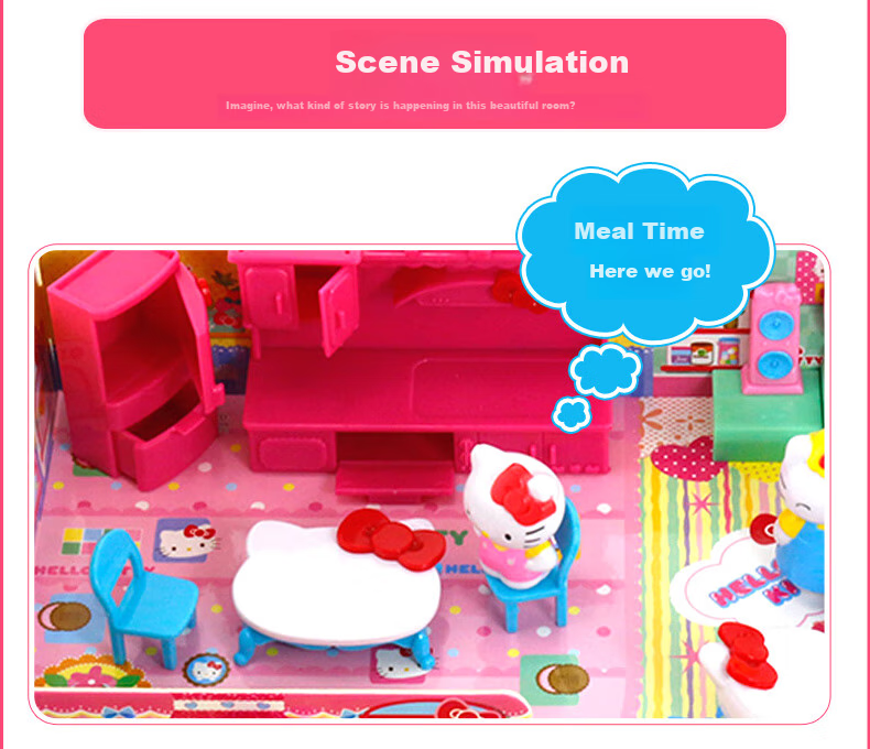 Qiji Hello Kitty Toy Kitchen Playset for Girls, Pretend Play, Children's Christmas Gift 9