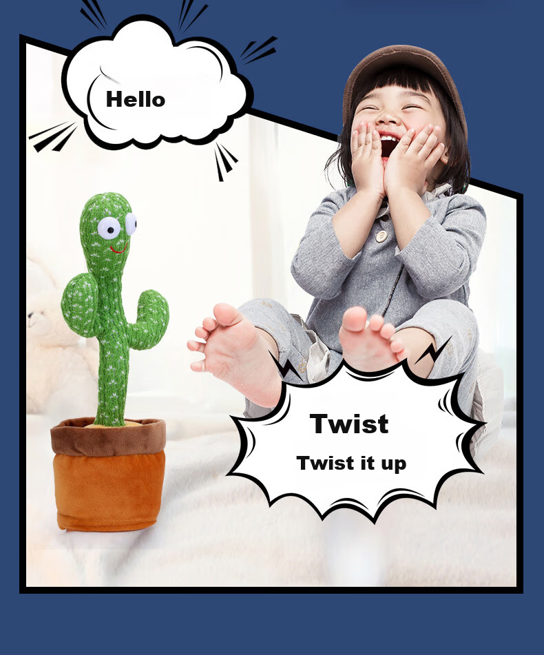Babamama Cactus Toy for Babies And Toddlers: Dancing And Talking Cactus Doll with Repeating And Waving Functions 6