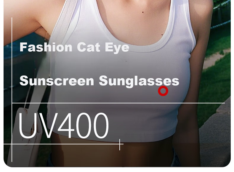 Pulais Cat Eye Sunglasses for Men And Women, UV Protection, Polarized, High Definition, Sun Protection, Driving, High-End Fashion Trendy 2