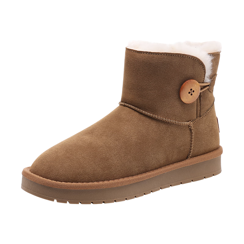 Red Dragonfly Women's Snow Boots Winter Fleece Lined Fashionable Northeast Cotton Shoes Lightweight Cold Resistant Versatile Cotton Boots WLC458131R Camel Size 36