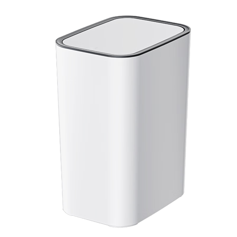 Wuyuehua Sliding Pressure Garbage Bin 12L Large Capacity Trash Can with Lid for Bathroom Kitchen Living Room Wall-Mountable