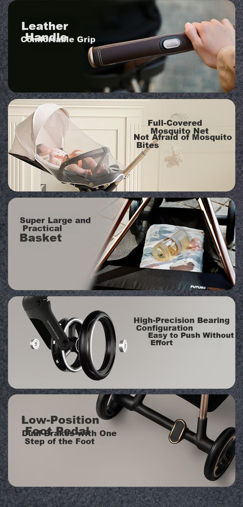 Gb Landing Stroller, Baby Carriage with Sitting And Reclining Options, Lightweight, Reversible, Cybex Frame, Suitable for Ages 0-3 12