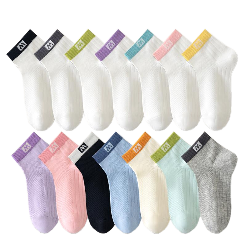 Mianwuqi Odor-Resistant Children's Socks, Boys And Girls Socks, Youth Student Socks, Pure Cotton Sweat-Absorbing, 10A Grade Antibacterial Mid-Calf Socks