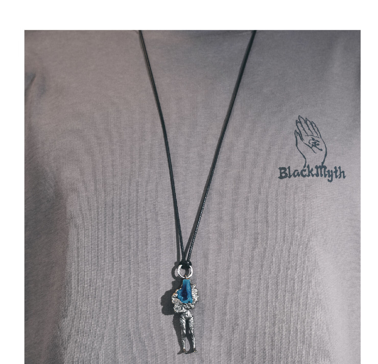 Heishenhua Stone Pendant Necklace, Unisex Wukong Versatile Sweatshirt Chain, Sweater Chain for Collection And Gift-Giving 4