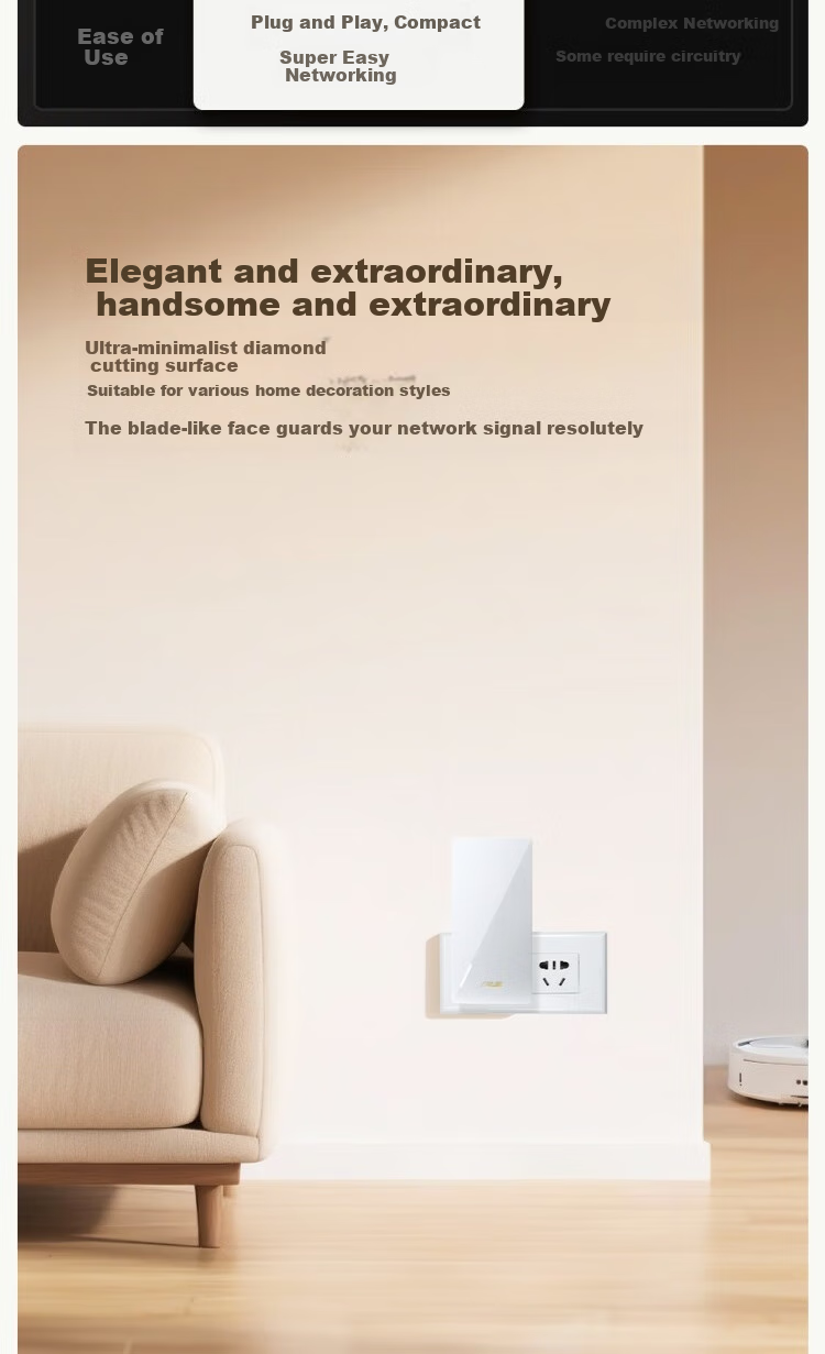ASUS WiFi7 Signal Amplifier, BoTong Quad-Core 2.0G Dual-Band 3600M Wireless Booster, Compact Design with Wide Coverage, RP-BE58 4
