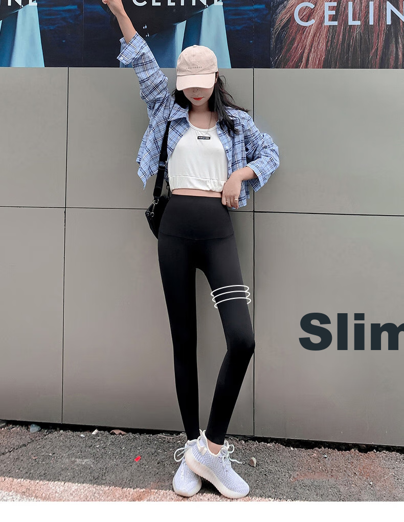 LangSha Shark Skin Leggings for Women, High-Waisted Thin Spring And Autumn Style, Tummy Control Slimming Tight-Fitting Sports Yoga Pants for Outdoor Wear 4