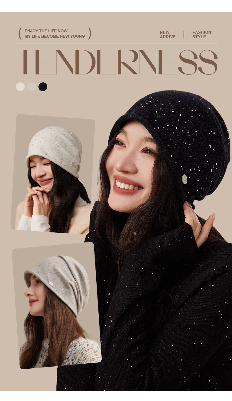 CACUSS Women's Spring Autumn Slouchy Thin Knit Beanie Large Head Circumference Woolen Hat Fashion Pullover Hat Gray 5