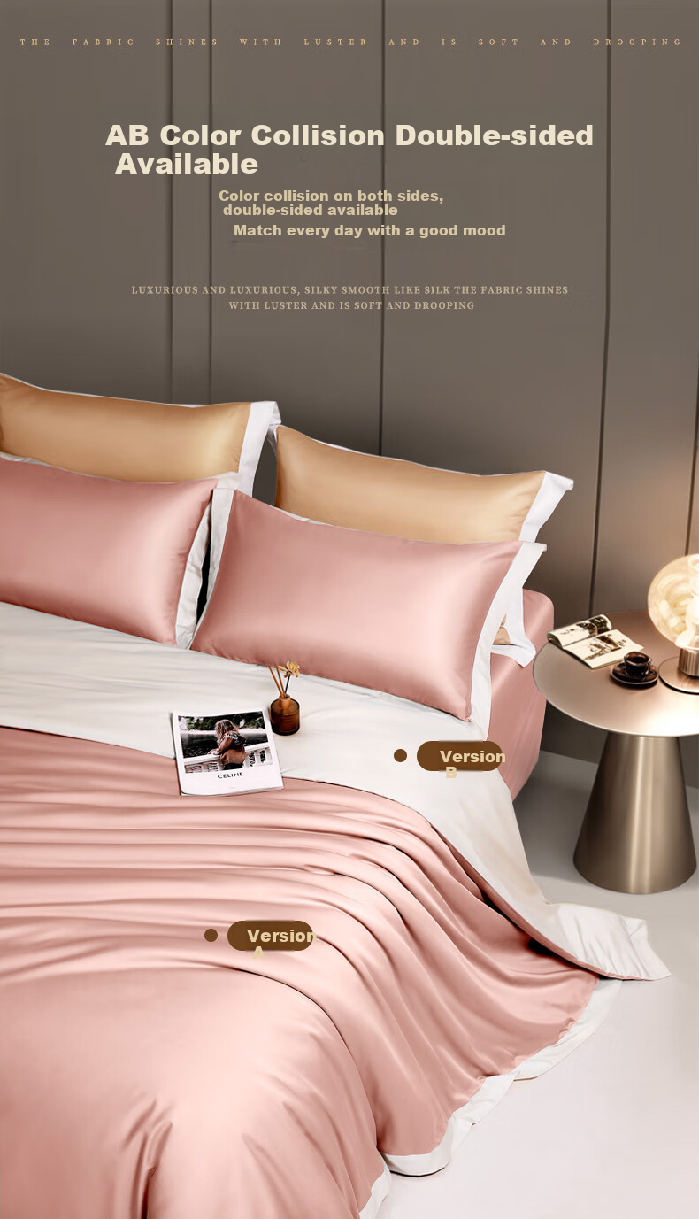 Fuanna Home Textiles 100-Thread Count Long-Staple Cotton Four-Piece Set Hotel Luxury High-Count High-Density Pure Cotton Bedding Sheet Quilt Cover 1.5m 4
