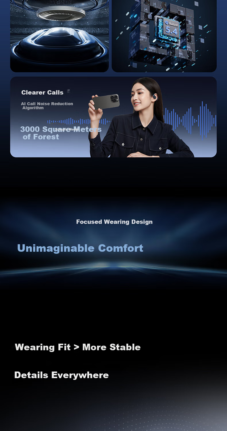 Havit Bluetooth Headphones, Over-Ear Open Design, Not In-Ear, Bluetooth 5.3 Wireless Sports Music Gaming Headphones, Compatible with Apple Huawei Xiaomi OPPO Phones, OPEN Air Beige 3