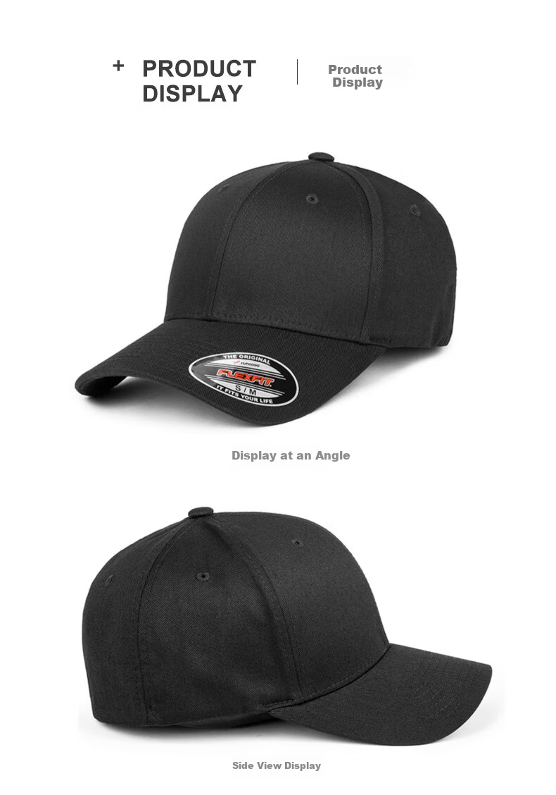FLEXFIT, Same Style As Mei Team, Fully Enclosed Large Brim Baseball Cap for Men And Women, High Crown Sun Protection Visor Cap, Outdoor Casual Hat 14