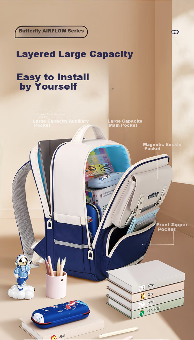 COOLBABY Schoolbag for Primary School Boys And Girls Grades 1-3 Children's Spine-Protecting, Load-Reducing, Pressure-Relieving Large Capacity Backpack 10