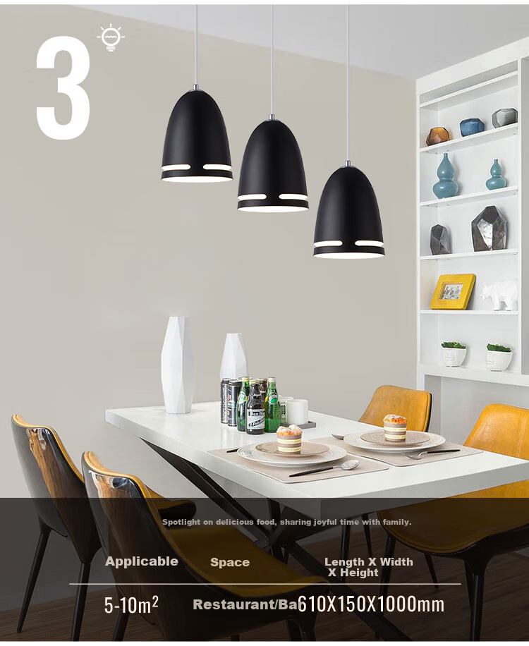 NVC Modern Minimalist Round Dining Room Light, Nordic Bedroom Bar Creative Atmosphere Aurora 3-Head Modern Simple Dining Room Light 5