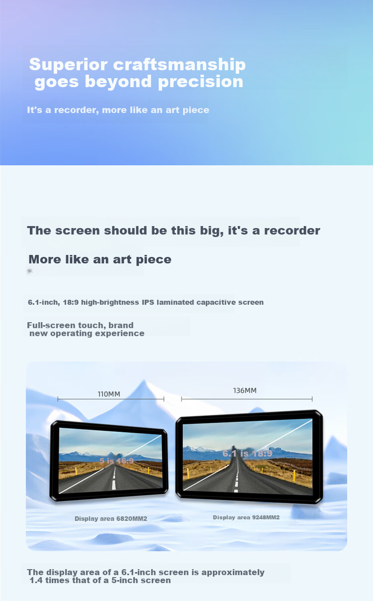 Tupozhe M2S-201 Motorcycle Dash Cam with Horizontal And Vertical Screens, Smart Car System, Carplay Navigation, Wireless Phone Screen Mirroring, Dual Cameras, Loop Recording 7