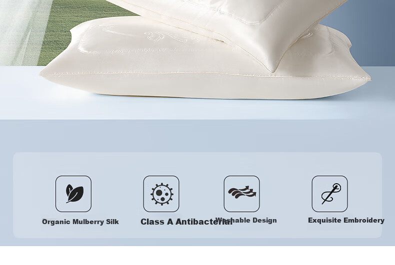 Shuixingjiafang Silk Pillow Core, Upgraded Class A Antibacterial Fabric Cervical Spine Protection Pillow Core, Home Use Single Pillow 74*48cm 2