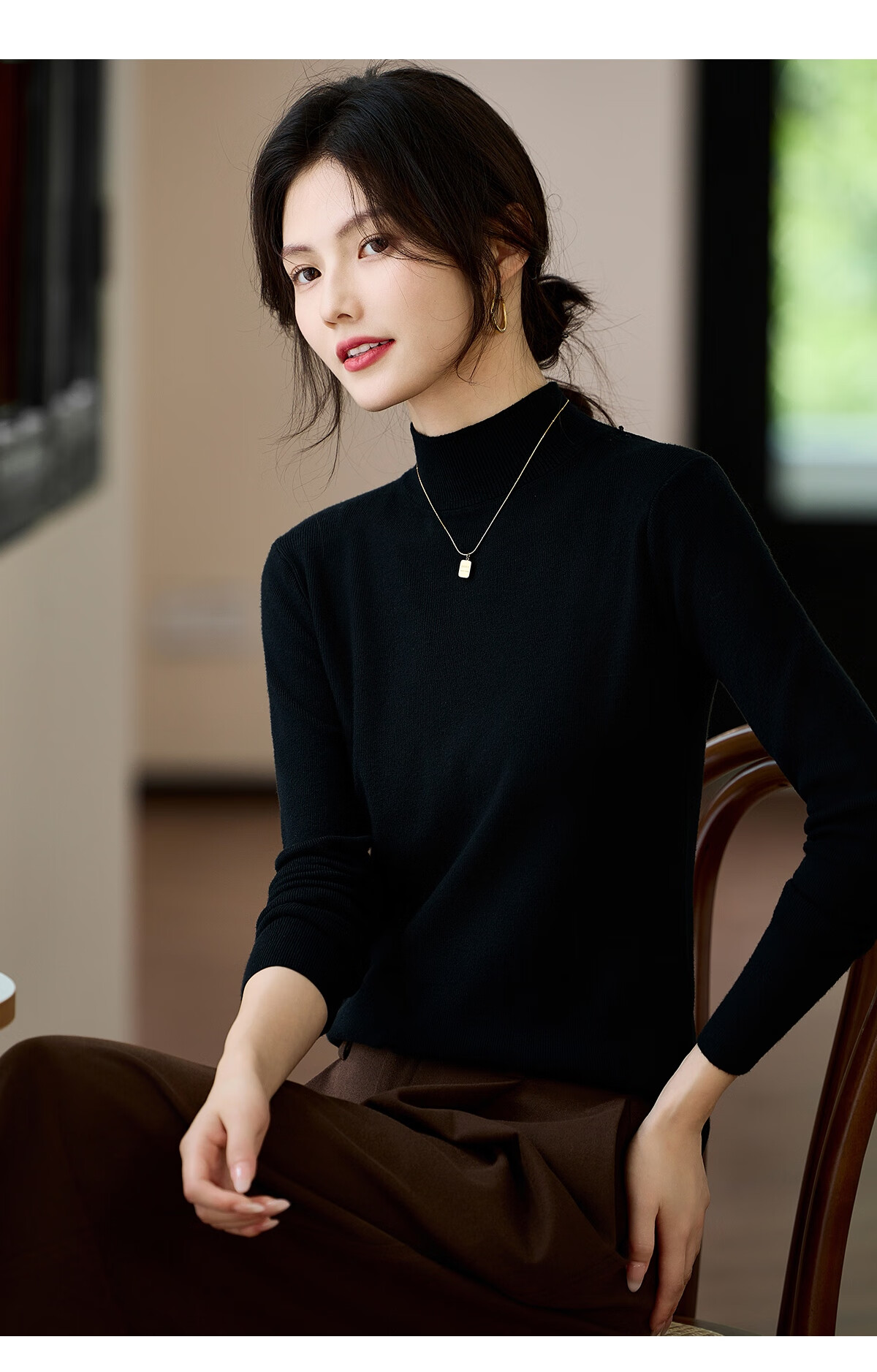 She Enjoy Women's Knitwear Half Turtleneck Slim Fit Solid Color Sweater Autumn Winter Base Layer T54Z121 5