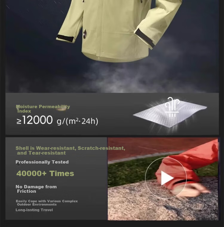 CAMEL Panda Outdoor Single-Layer Waterproof Jacket for Men And Women, Hard Shell Color Block Coat A34BA46169 Lime Green S 16