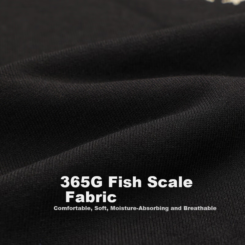 CABBEEN [365G Fish Scale Fabric] Men's Sweatshirt with LOGO Single C Combination Floral Design Winter Long-Sleeve Hoodie