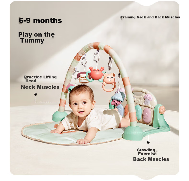 Babycare Baby Gym Foot Piano for 0-1 Year Old Newborns, Baby Welcome Gift, Infant Soothing Toy, Duobula Rabbit 10