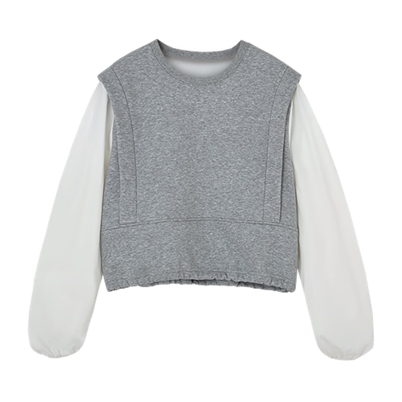 Demana Women's Spring Simple Style Cloud Texture Cotton 3D Adjustable Elastic Sweatshirt Top