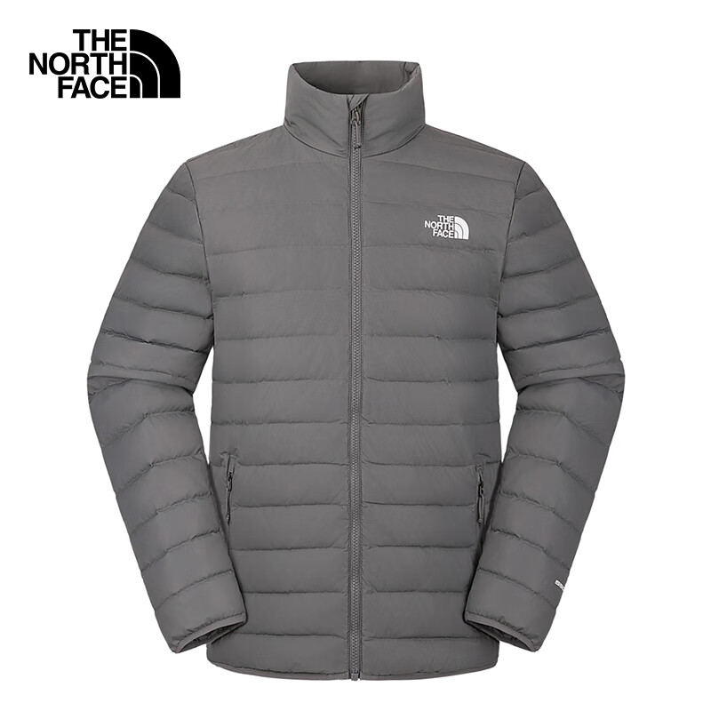 The North Face Men's High-Collar Outdoor Warm High-Loft Goose Down Jacket 8GKP Gray/0UZ L