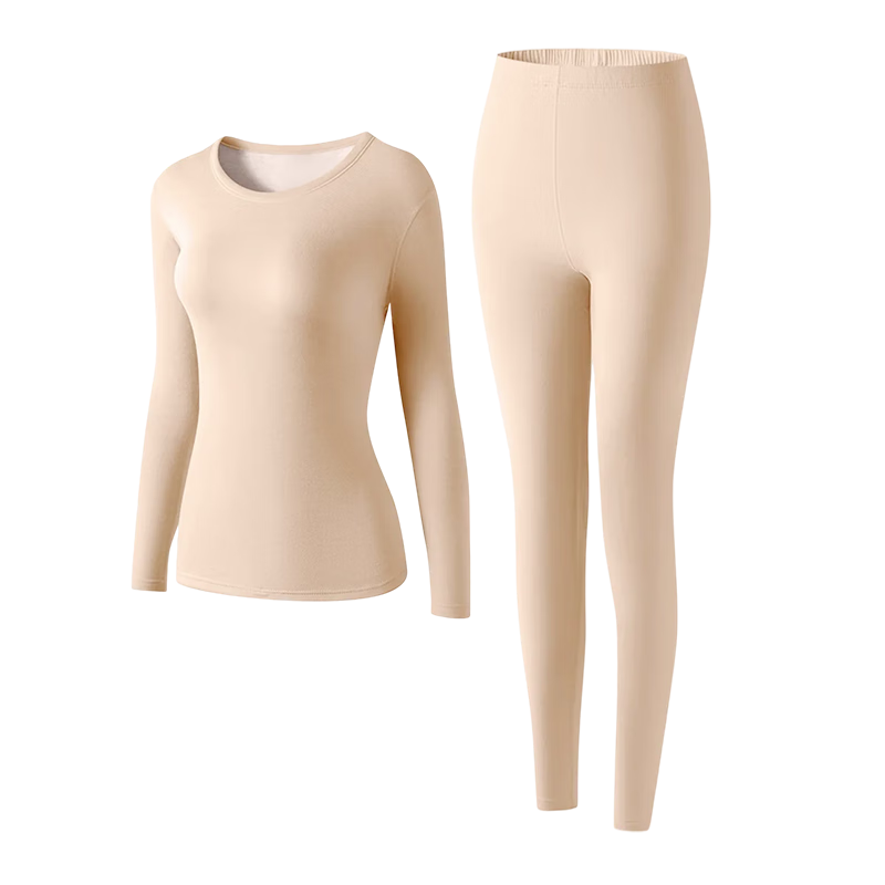 Urban Beauty Women's Thermal Underwear Set Plus Size Loose Antibacterial Autumn Top and Bottom Thermal Clothing Pants for Women