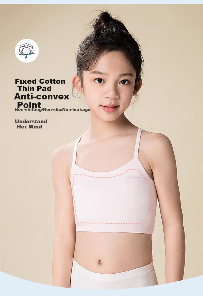 Ziyouxi Girls' Underwear for Elementary School Students in Puberty, Ages 8-12, Children's First Stage Camisole Thin Bra for Young Girls 5