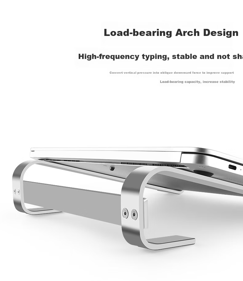 Jiasu Laptop Stand, Computer Stand, Cooling Stand, Aluminum Alloy Desk Stand, Laptop Riser, Suitable for Tablets, Laptops, Gaming Laptops And Other Devices, Silver Color 6