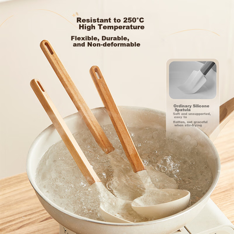 Bear Strainer, Silicone Colander, Heat-Resistant Antibacterial Non-Stick Strainer, Filter Skimmer Oil Frying Ladle JE020-P02
