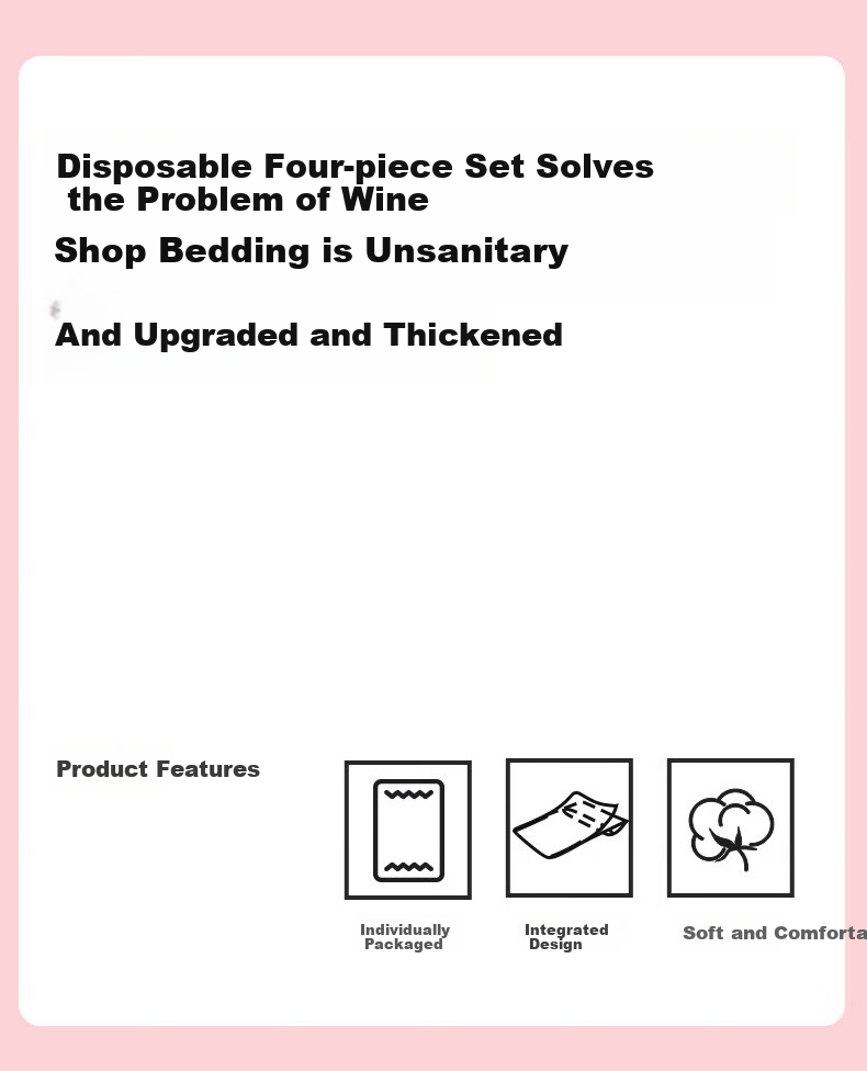 CHUYISHENG Disposable Bedding Set, Four-Piece Bed Sheet, Duvet Cover, Pillowcases, Hotel Travel Business Trip Printed Bedding Set, Three-Piece Set 1