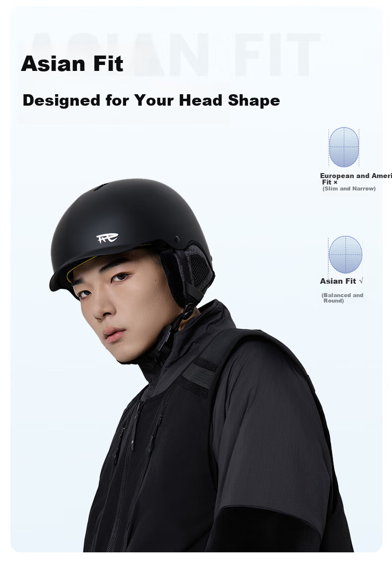 Ruiwu REV Ski Helmet, Asian Head Shape, Mips Triple Safety Certification, Single And Double Board, for Men And Women, F3 Matte Black Mips L 5