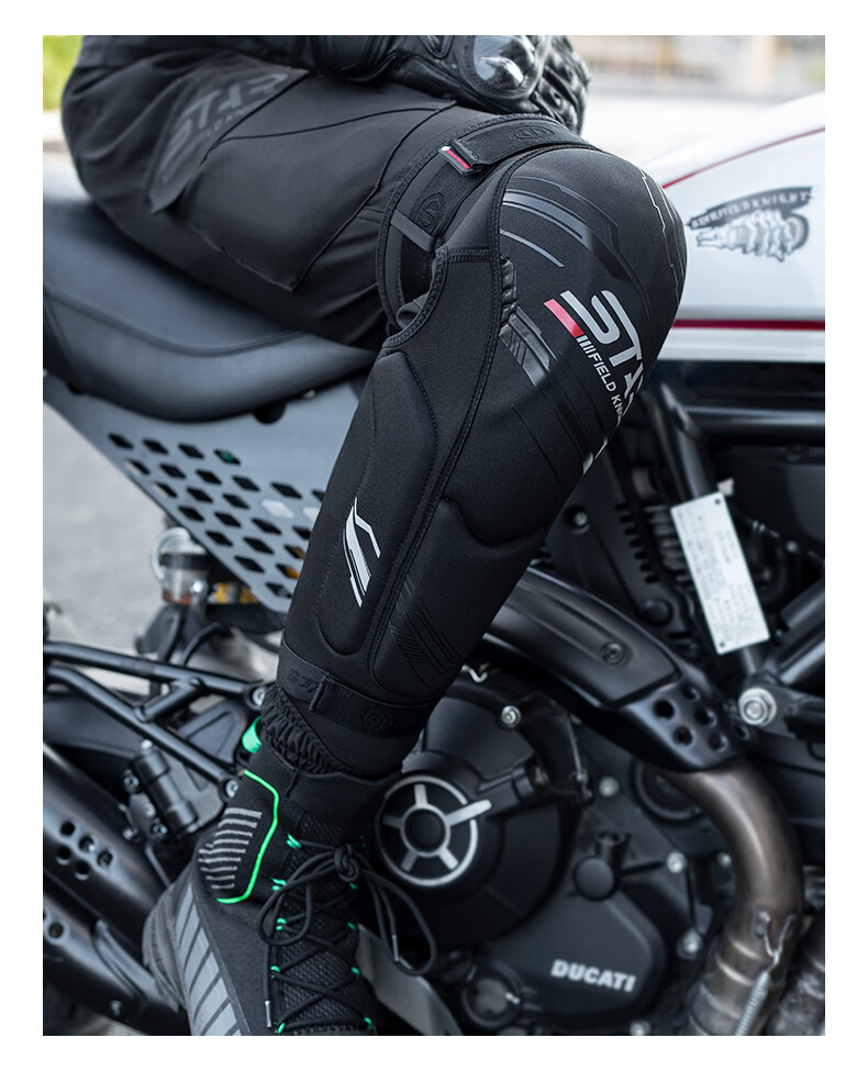 STAR FIELD KNIGHT Motorcycle Riding Knee Guards Four-Season Anti-Fall Wear-Resistant CE Certified Biker Gear Black Size M 13